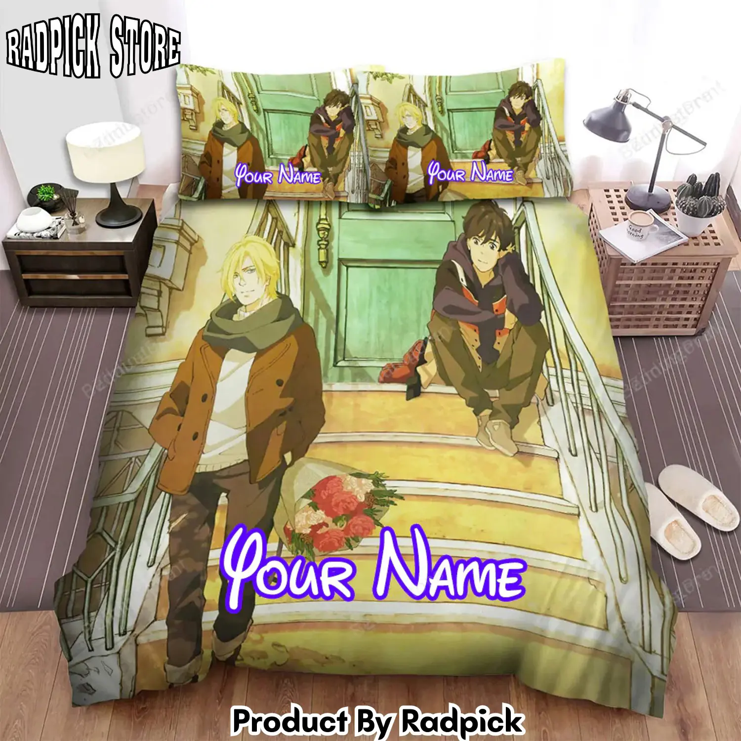Radpick banana fish anime poster 2 bed sheets duvet cover personalized name bedding sets rp3278479